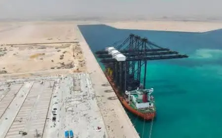 النقل: أوناش عملاقة تدعم خطة تطوير ميناء السخنة وتحوله إلى مركز عالمي للشحن