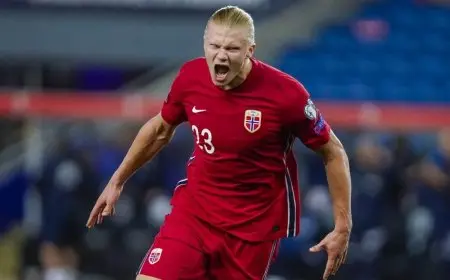 هالاند يعتذر لحارس مولدوفا بعد تسجيل 5 أهداف في مرماه