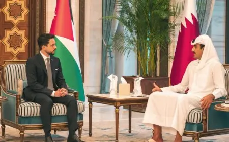 ولي عهد الأردن يلتقي أمير قطر ويؤكد أن استمرار الاعتداءات الإسرائيلية يقوض جهود استعادة الاستقرار في المنطقة