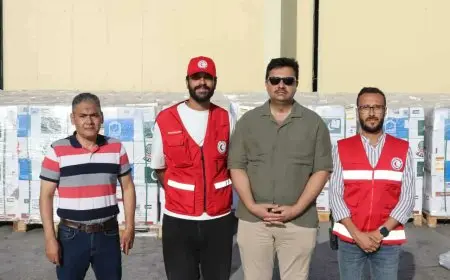 شحنة مساعدات إنسانية باكستانية لغزة تصل إلى مطار العريش الدولي