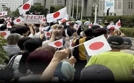 مظاهرات في طوكيو ضد اتفاقية تشغيل العمالة المصرية