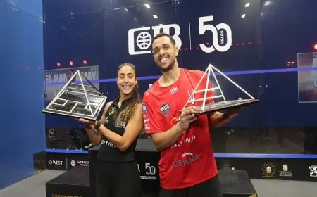 وزير الرياضة يهنئ هانيا الحمامي ومصطفى عسل على التتويج ببطولة مصر المفتوحة للإسكواش