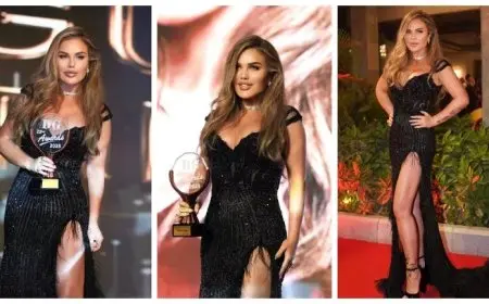 فستان أسود مزين بالريش.. نيكول سابا تتألق في حفل ديرجيست وتوجه رسالة