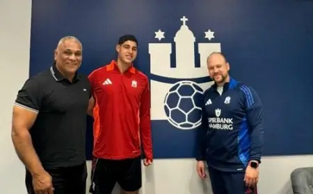 الشوبكي يبدأ تدريباته مع هامبورج الألماني لكرة اليد