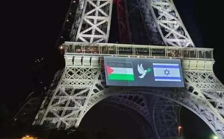 بعد الاعتراف بدولة فلسطين.. باريس تعرض العلمين الفلسطيني والإسرائيلي على برج إيفل