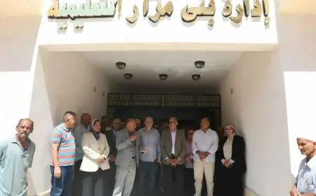 محافظ المنيا يتفقد التجهيزات النهائية لمبنى الإدارة التعليمية ببني مزار