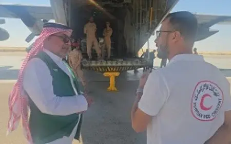 وصول طائرة مساعدات سعودية لمطار العريش دعما لقطاع غزة