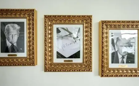 للسخرية منه.. ترامب يحذف صورة بايدن بالبيت الأبيض ويستبدلها بآلة