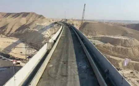 تصوير جوي “لكوبري الخور”.. عمل هندسي عملاق بارتفاع 90 مترًا -(فيديو وصور)