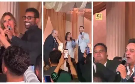 يسرا وحسن الرداد ومصطفى قمر..نجوم الفن يحتفلون بزفاف نجل بيومي فؤاد