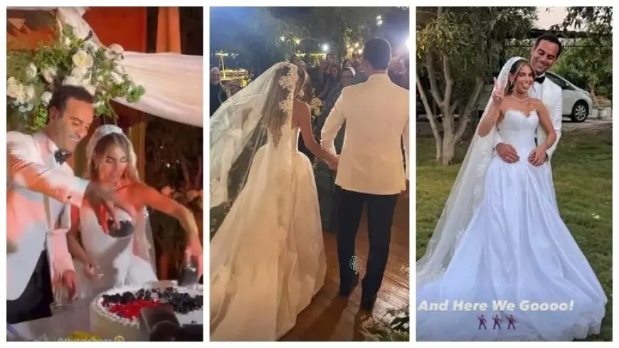20 صورة.. هاجر السراج ترقص مع عريسها في حفل الزفاف