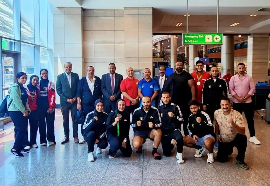 بعثة الكونغ فو تصل إلى القاهرة بعد المشاركة في بطولة العالم بالبرازيل