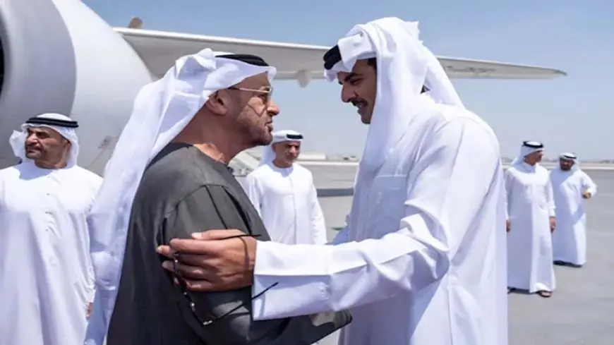 رئيس الإمارات يصل قطر في زيارة أخوية (صور)