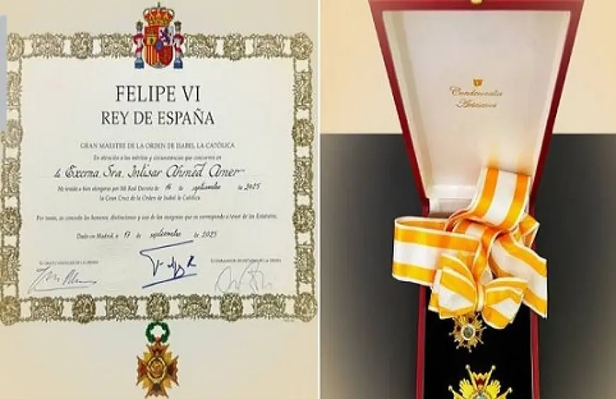 السيدة انتصار السيسي تشكر ملكة إسبانيا بعد إهدائها وسام إيزابيل لاكاتوليكا