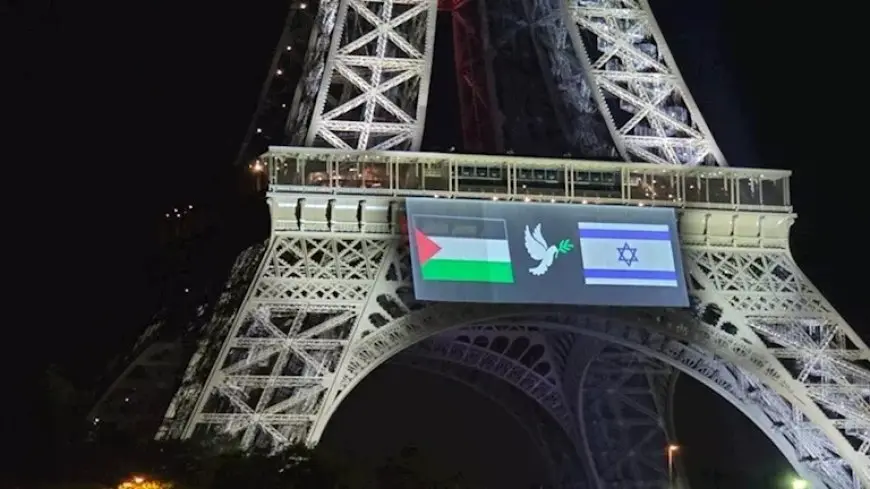 بعد الاعتراف بدولة فلسطين.. باريس تعرض العلمين الفلسطيني والإسرائيلي على برج إيفل
