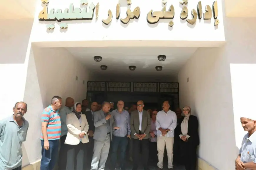 محافظ المنيا يتفقد التجهيزات النهائية لمبنى الإدارة التعليمية ببني مزار